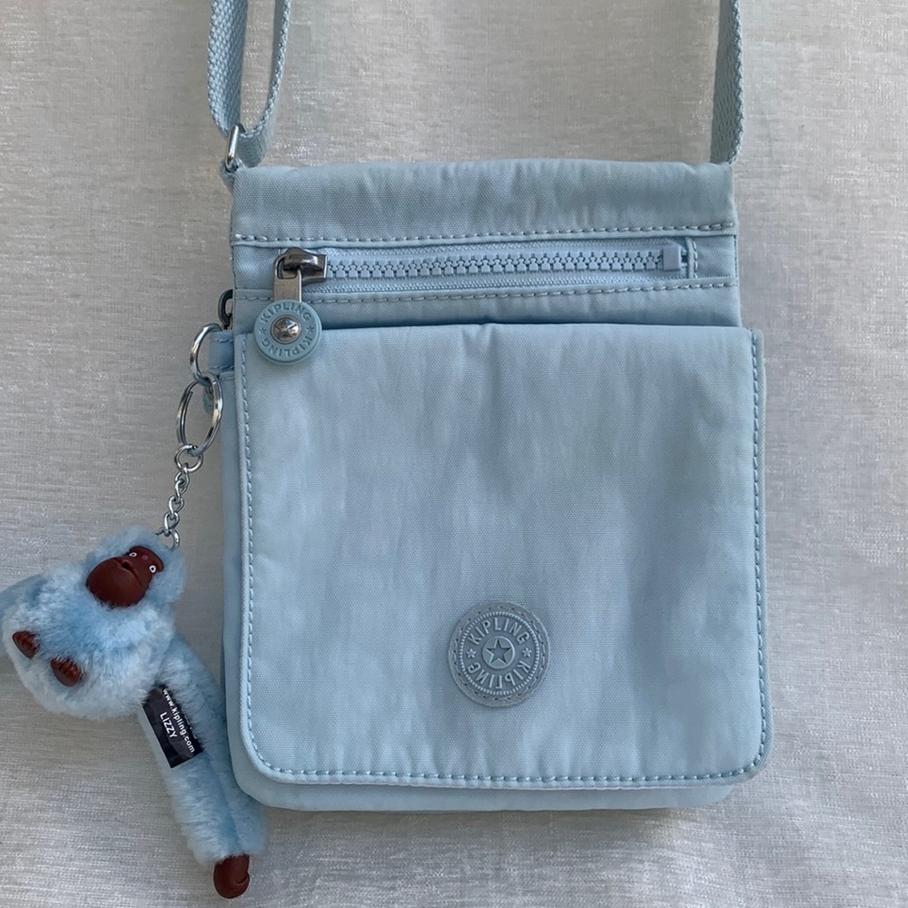 Kipling Baby Blue Crossbody Shoulder Strap Handbag Small Messenger Bag